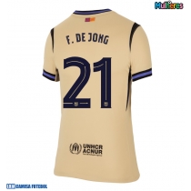 Camisa de Futebol Barcelona Frenkie de Jong #21 Equipamento Secundário Mulheres 2025-26 Manga Curta
